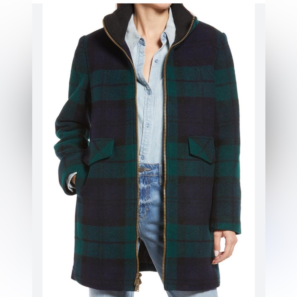 Pendleton Camden Topper Wool Plaid Peacoat Full Zip Coat XL NEW